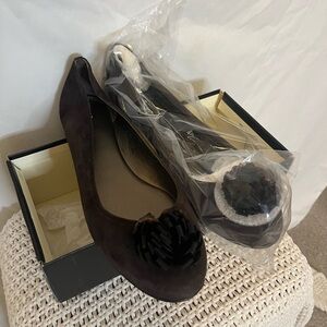 Talbots Dark Brown Women's Flats with Floral Accent